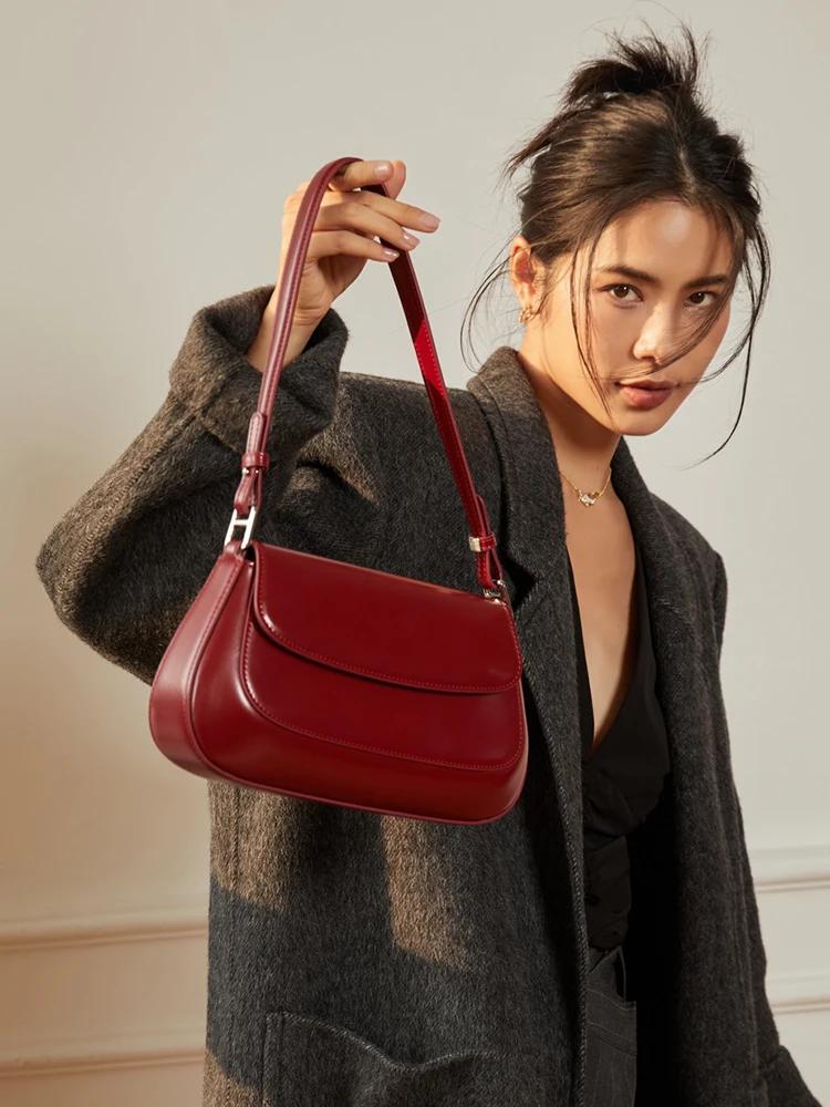 Sacs à bandoulière sous les bras en cuir de vache sacs à main en cuir véritable femmes sac à bandoul
