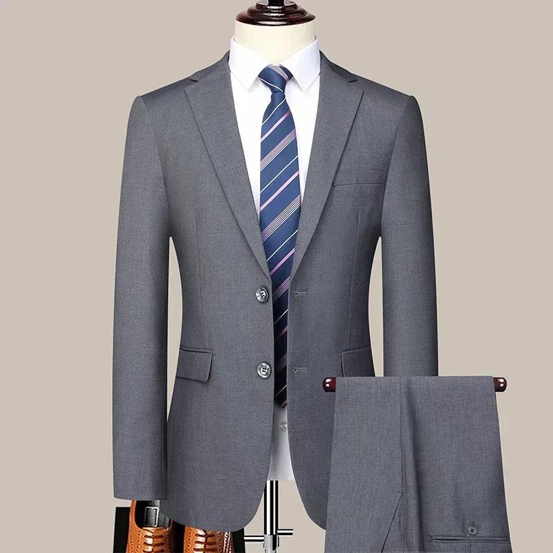 Nouveau style tendance pour homme : Costume de cérémonie et décontracté, couleur unie, coupe ajustée