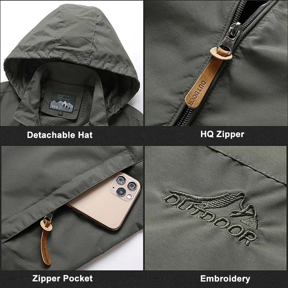 Coupe-vent Hommes DulJacket Imperméable En Plein Air À Capuche Manteau Sports Militaire Taille Europ