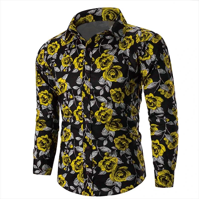 Saint Valentin motif Rose nouveauté décontracté hommes chemise vacances décontracté quotidien chemis
