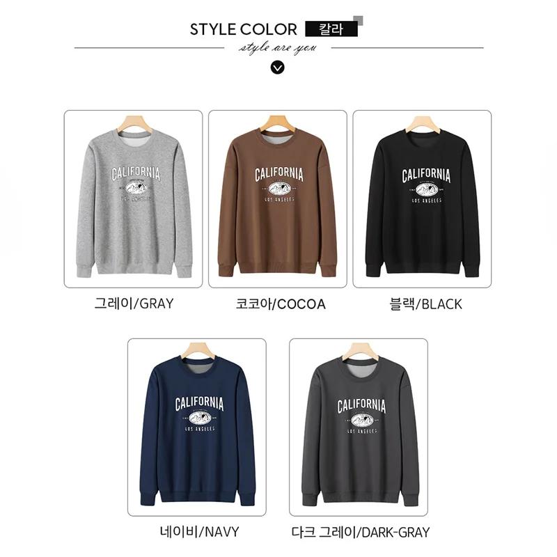 Sweat-shirt à manches longues pour hommes, ensemble 1 + 2 pièces, tendance, avec lettrage imprimé, é