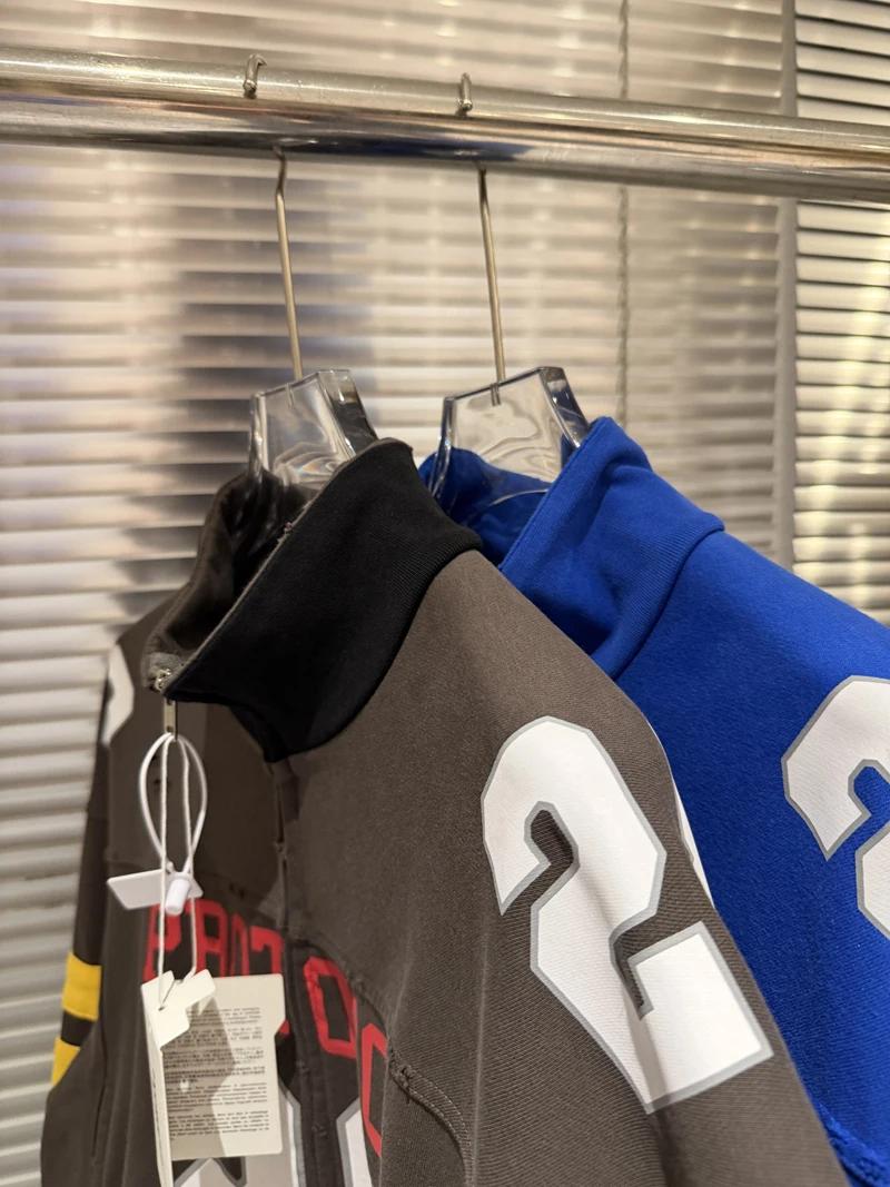 Vestes de football unisexe de haute qualité avec broderie effet déchiré et slogan numérique