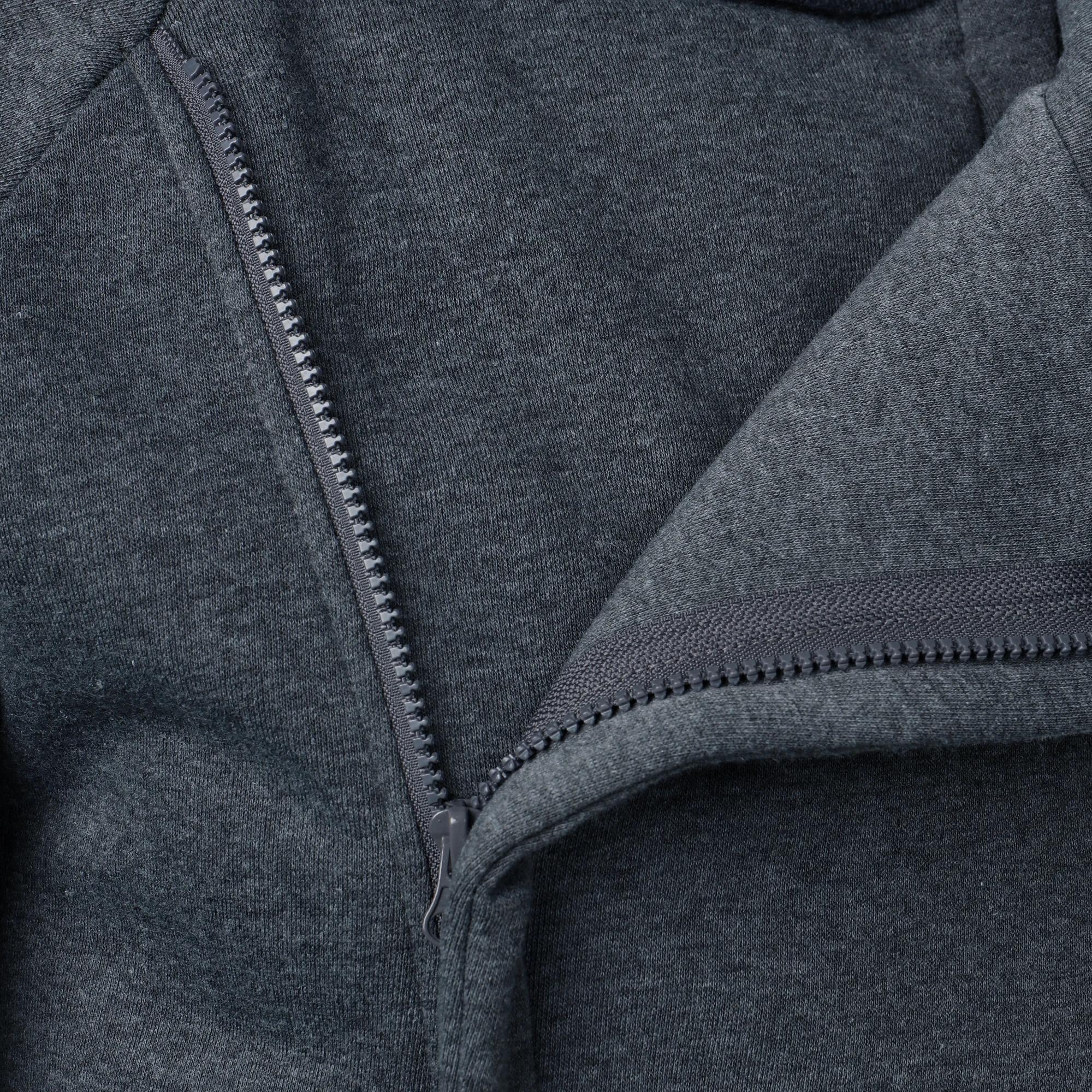 Haut à capuche de couleur unie pour hommes, manches longues, fermeture éclair latérale, automne et h