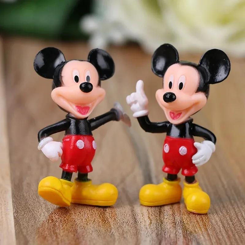 Figurines d'action Disney Mickey Mouse, Minnie Donald Duck, ornements de gâteaux en PVC, Collection