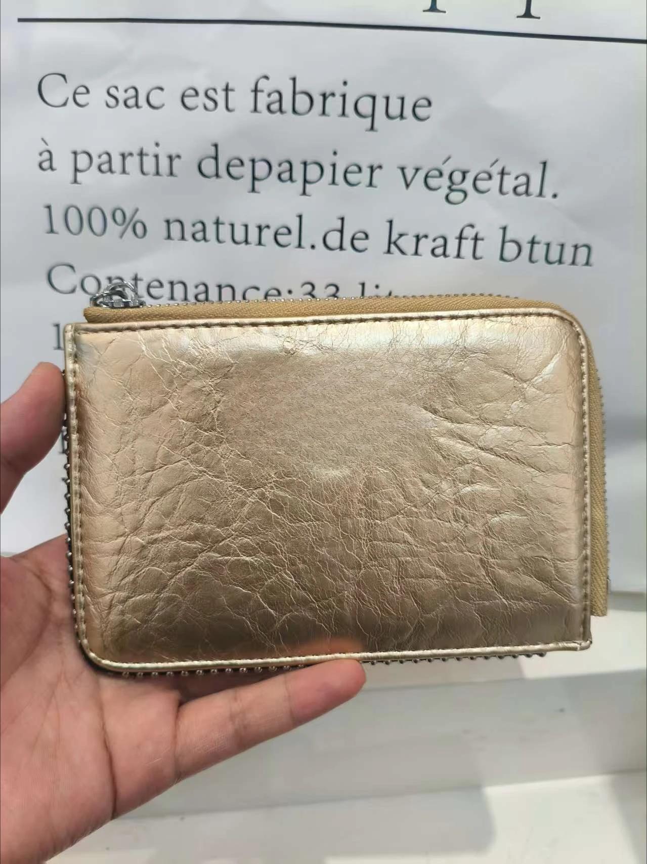 Porte-cartes multifonctionnel de luxe léger français, style rétro, orné de strass, élégant et tendan
