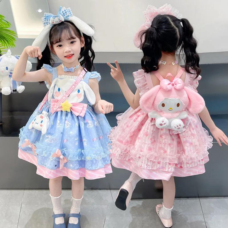 Robe de princesse Lolita pour filles Anime Cinnamoroll avec jupe tutu à volants My Melody et décorat