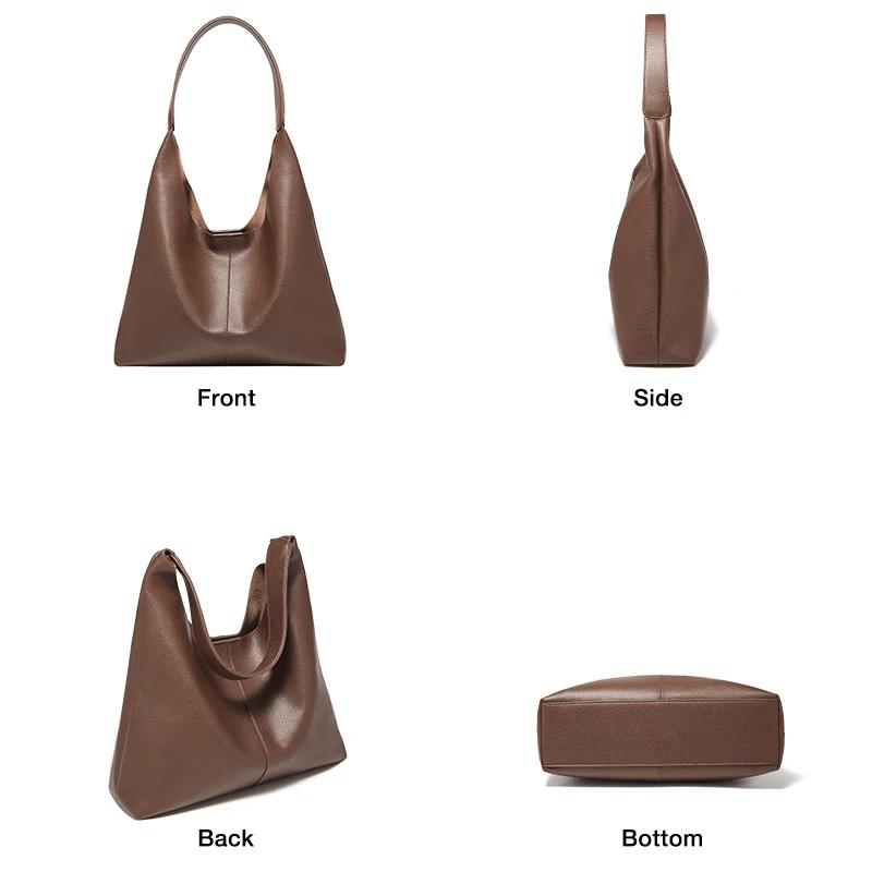Sac à bandoulière minimaliste en cuir fendu FOXER pour femme, nouveau sac hobo décontracté uni 2026,