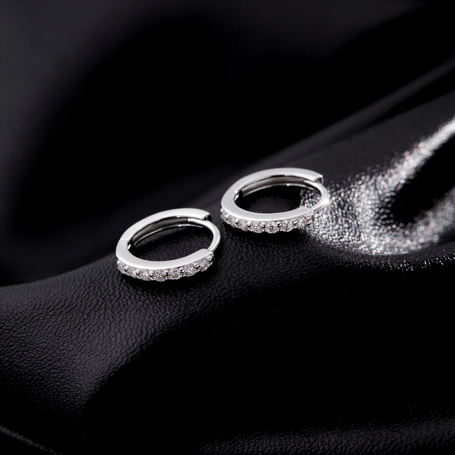 MODIAN D couleur scintillante Moissanite boucles d'oreilles 925 en argent Sterling classique brillan