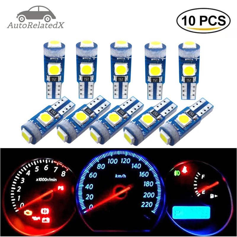 Ampoule Led T5 pour tableau de bord, lampe de voiture, W3w w1.2 w 12v, lumières Canbus chauffantes,