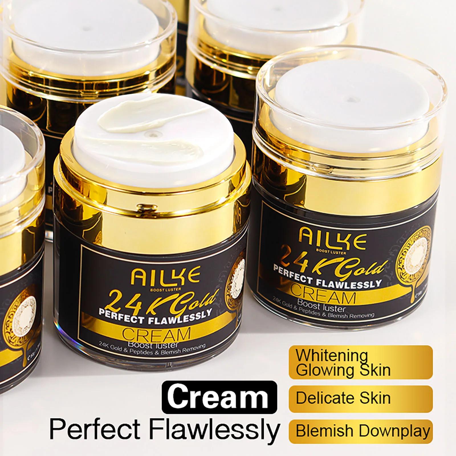 AILKE 24K Glod Gamme de soins pour la peau impeccable, blanchissant la peau, réduit les taches foncé