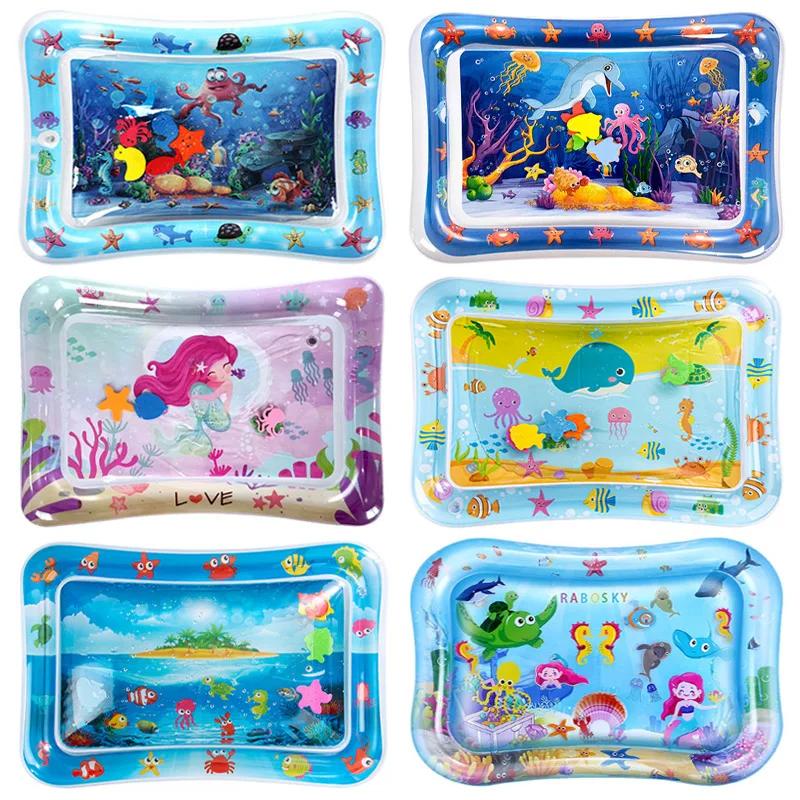 Tapis de jeu d'eau gonflable pour bébé - Coussin PVC temps du ventre et éducation précoce