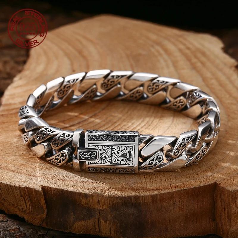 Guirlande de vigne intemporelle en argent Sterling S925, boucle rétro Punk, bijoux de réservoir, cad