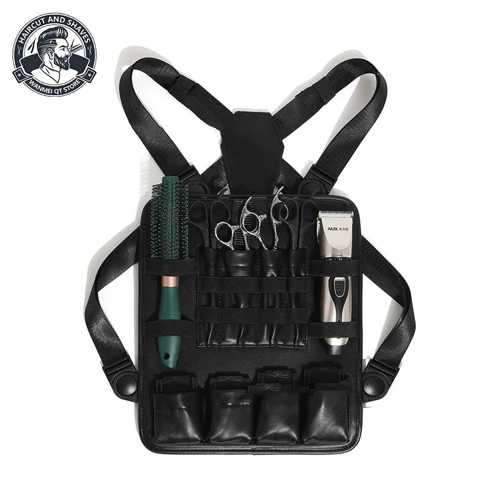 Kit d'outils multifonctionnels pour barbier professionnel, avec bandoulière, sac de poitrine, ciseau