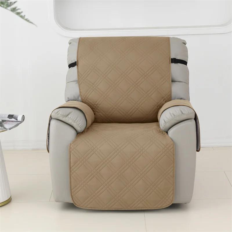 Housse de fauteuil inclinable imperméable, 1 place, couleur unie, matelassée, pour animaux de compag