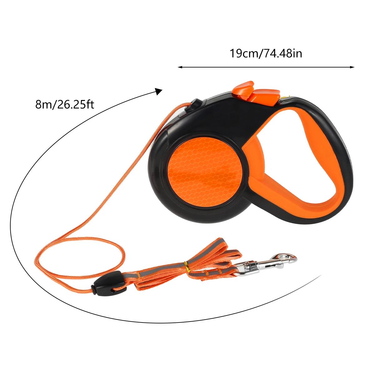 Laisse de marche rétractable pour animaux de compagnie, robuste, avec bande réfléchissante solide, p