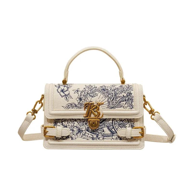 Sac à main pour femmes, sac à main, nouvelle texture haut de gamme de styliste d'été, sac carré brod