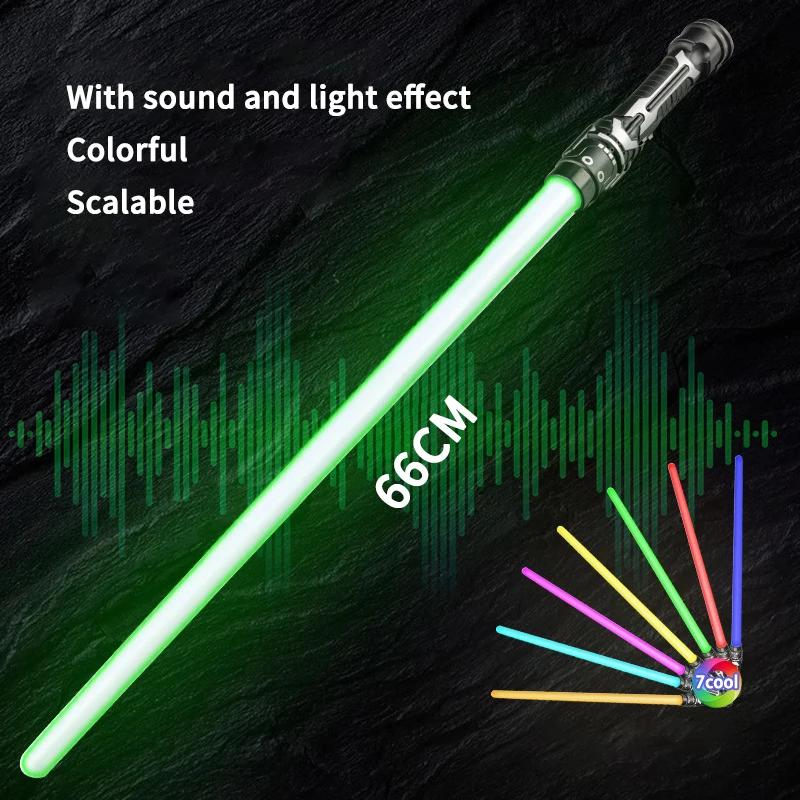 Épée lumineuse colorée, jouets Laser, sabre Laser rouge et bleu, Double sabre télescopique, musique