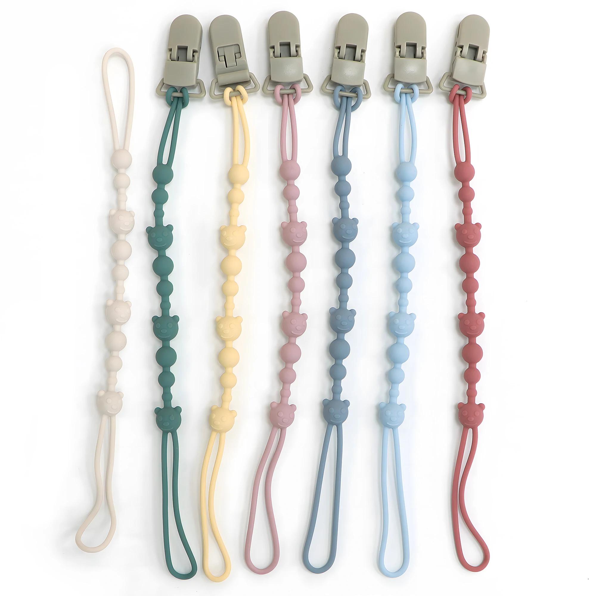 Sucette apaisante Anti-chaîne pour poussette de bébé, anneau de dentition, chaîne Anti-perte, Clip d