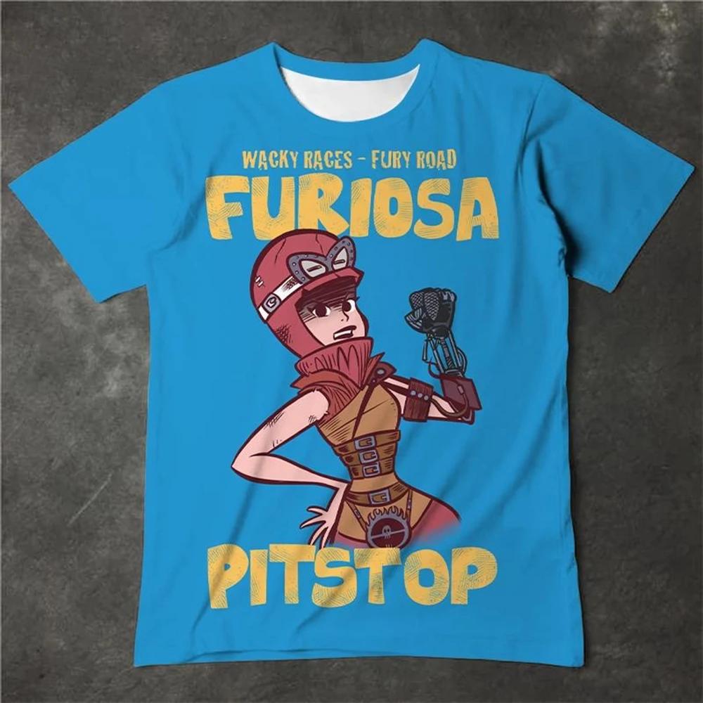 T-shirt à manches courtes avec motif amusant de dessin animé mignon, impression 3D, décontracté et c