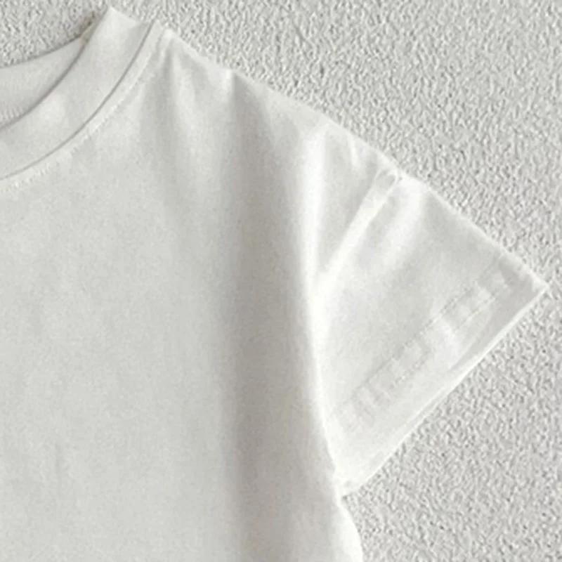 Été bébé garçons filles T-shirt enfant en bas âge dessus de couleur unie vêtements Style coréen infa