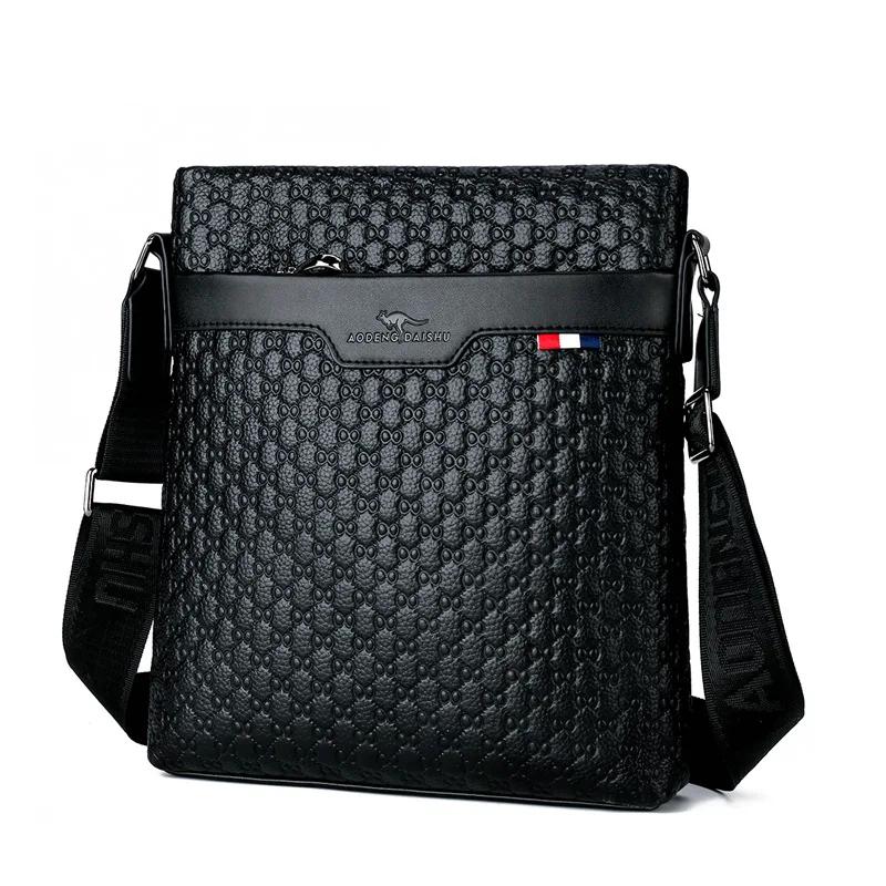 Sac à bandoulière simple pour hommes, petit sac carré en relief pour voyage d'affaires, sac à dos de