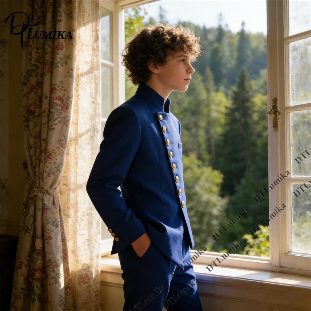Ensemble de smoking tendance pour enfant, col mandarin, tenue de cérémonie élégante pour mariage, sé