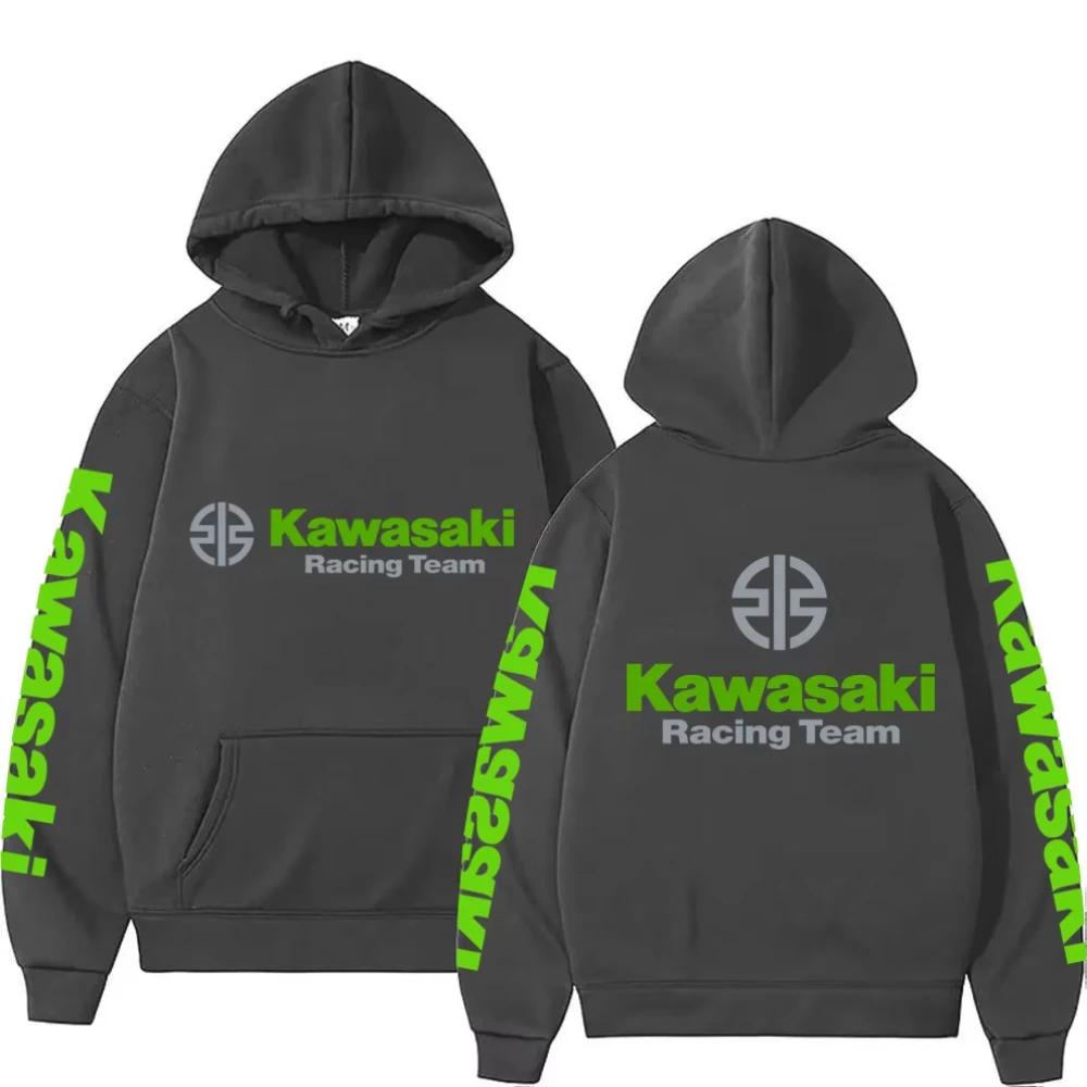 Sweat à capuche Kawasaki 2025 pour homme et femme - Mode décontractée couple - Nouveau logo moto