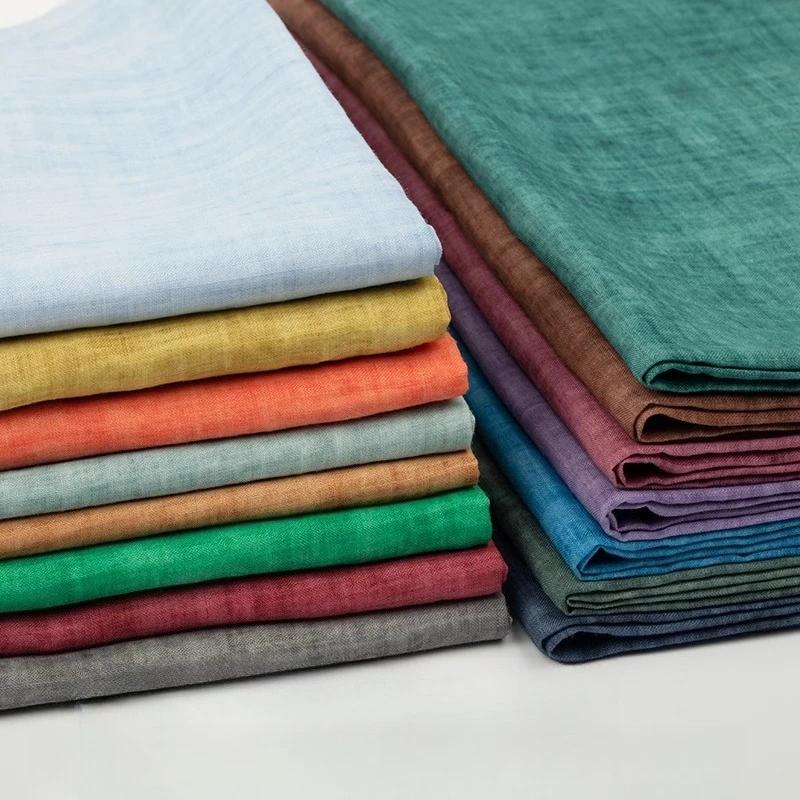 Tissu d'été léger de haute qualité en ramie teinte, pur lin pour chemises, pantalons, robes – Matéri