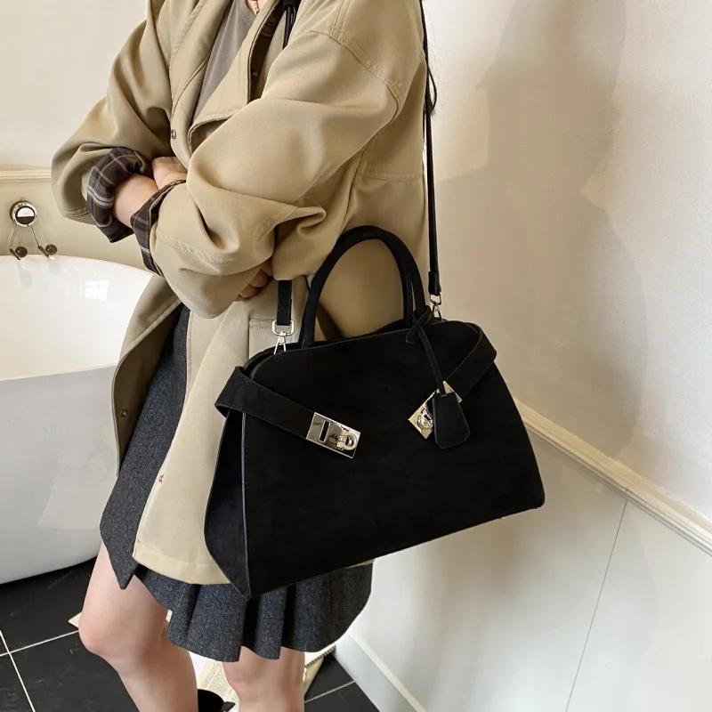 Sac fourre-tout en daim pour femme, nouveau sac à bandoulière tendance de grande capacité, sac à mai