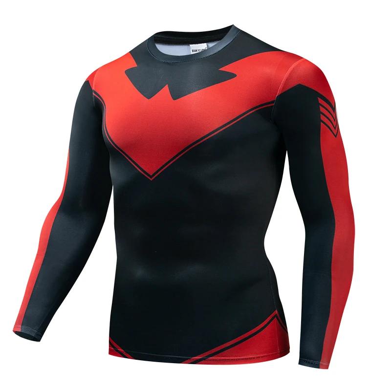 3D Nightwing hommes t-shirt course chemises à séchage rapide hommes Compression T-Shirts vêtements d