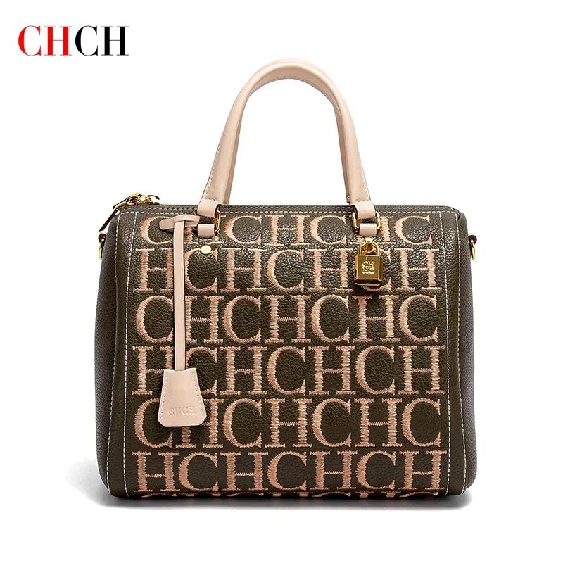 Sac à main pour femme CHCH, sac à main vintage à la mode, design brodé de lettres, sacs fourre-tout