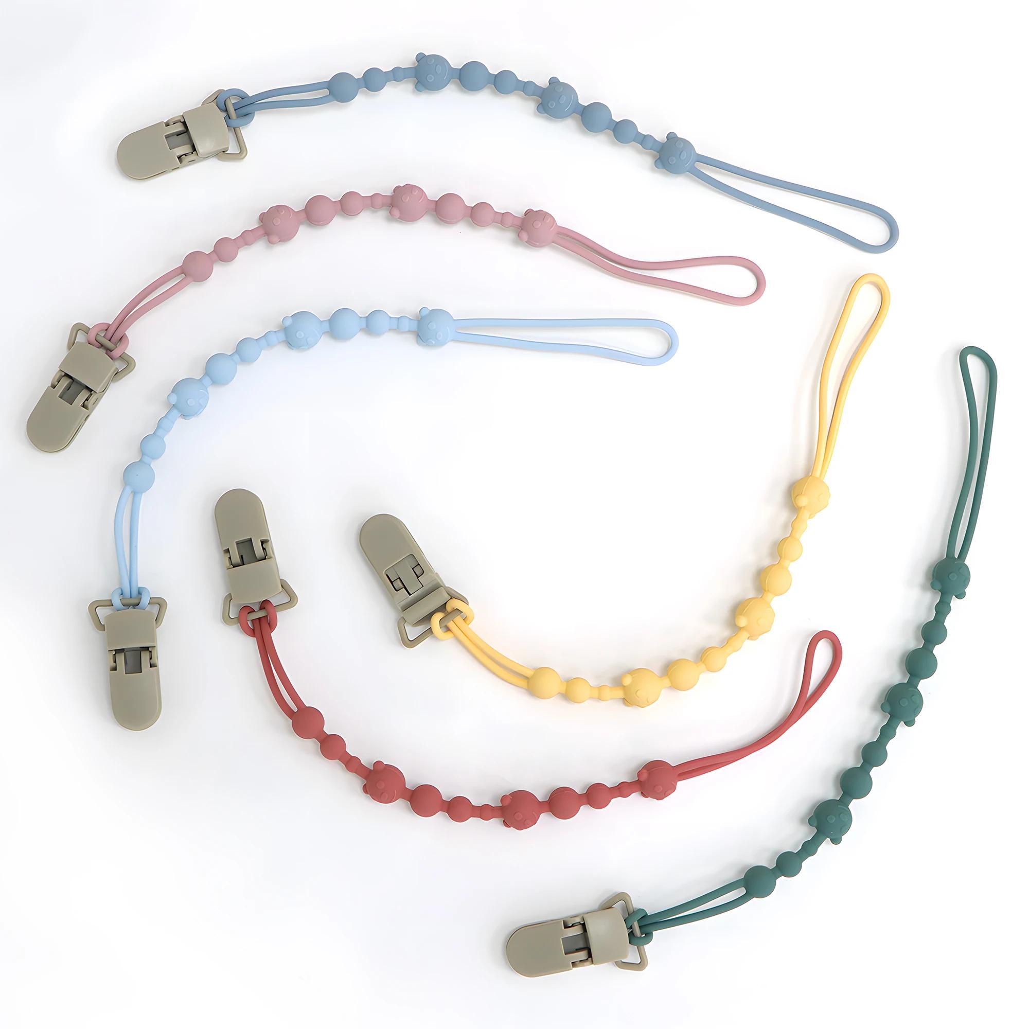Sucette apaisante Anti-chaîne pour poussette de bébé, anneau de dentition, chaîne Anti-perte, Clip d