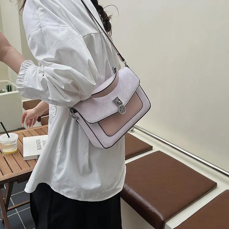 Nouveau Sac Bandoulière Minimaliste Luxe Léger Rétro Imprimé pour Femme 2026, Petit Sac Carré à Port