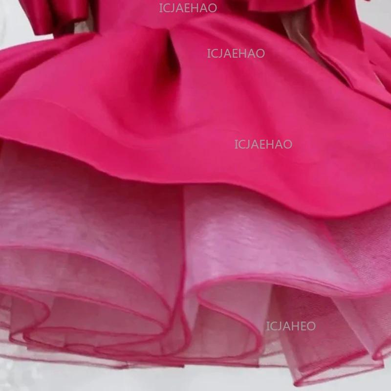 Robe de Princesse en Satin Moelleux pour Filles 2026, Robe de Demoiselle d'Honneur, Tenue Formelle S