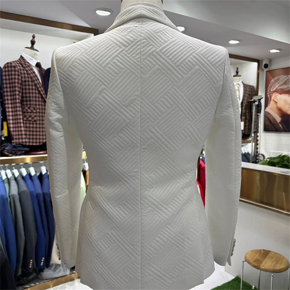 Costume de cérémonie pour homme, 3 pièces, coupe ajustée, pour mariage, veste, gilet et pantalon, un