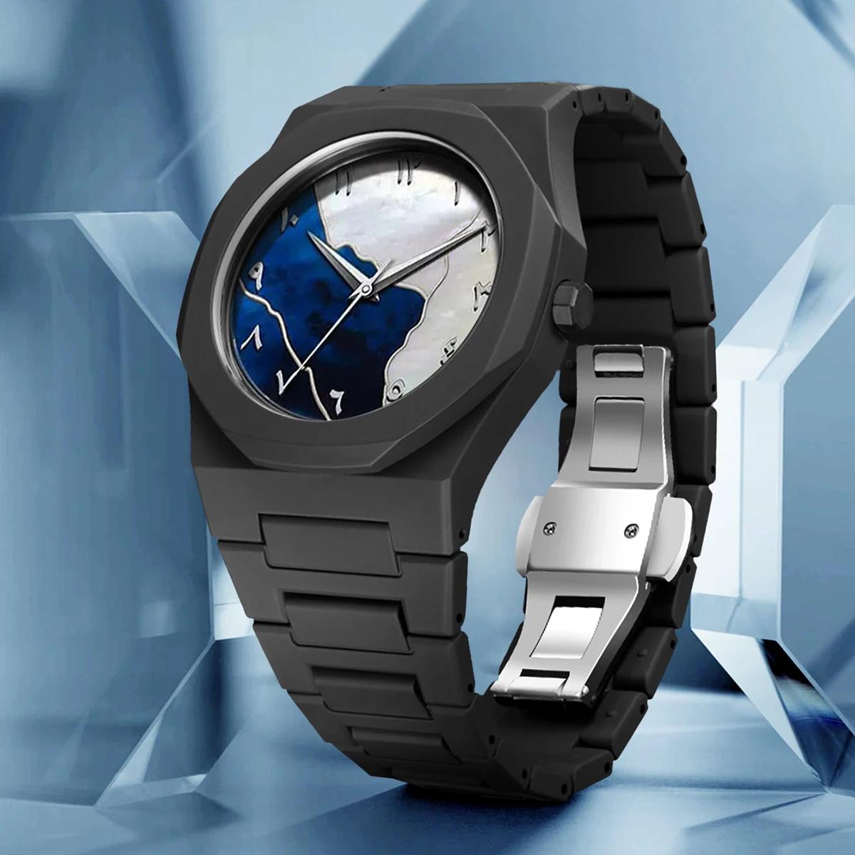 LUCKYFOXNew montres haut de gamme tendance pour hommes graffiti art montres à quartz