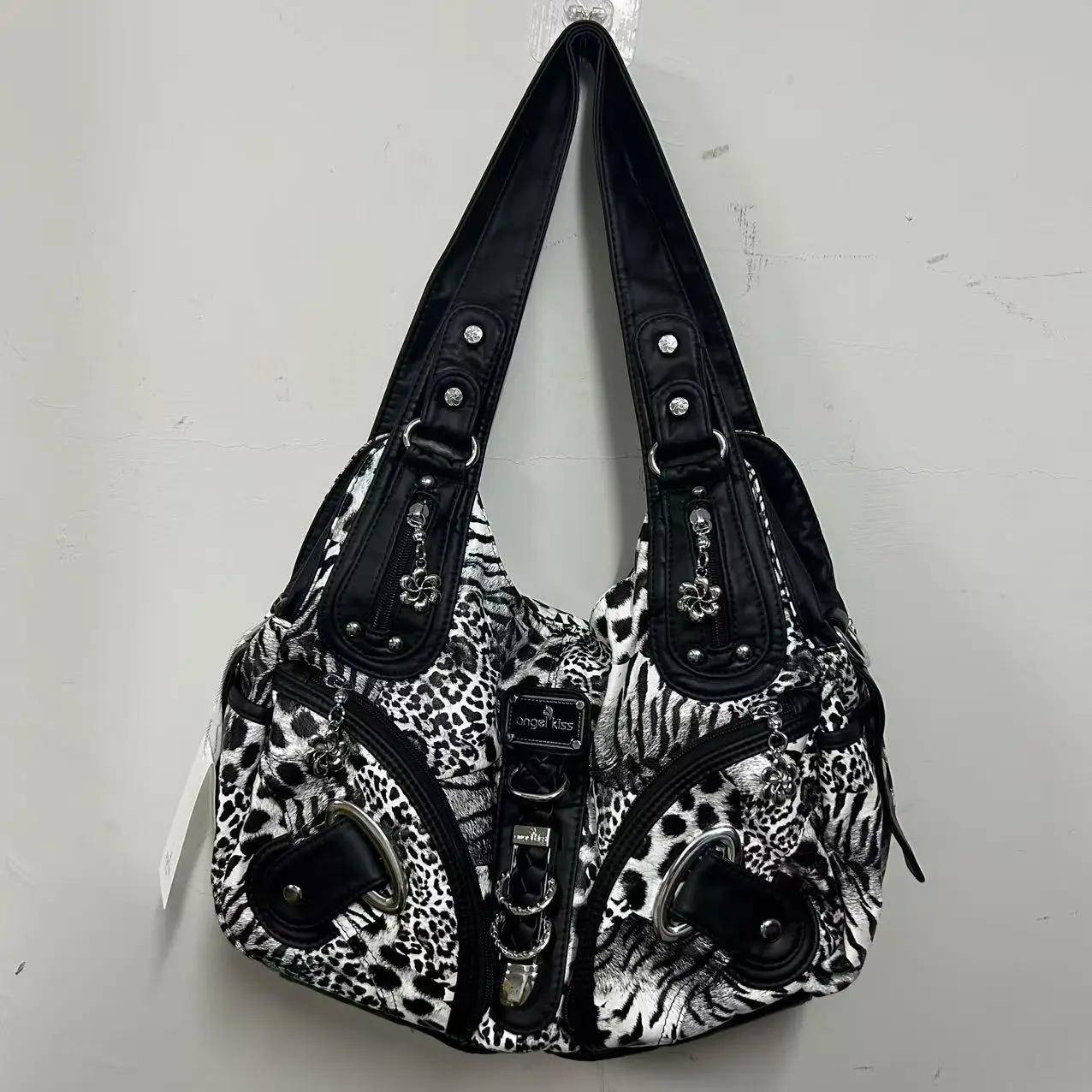 Sac à main pour femme Angel Kiss, motif léopard, sac à bandoulière, sac à poignée supérieure, sacoch