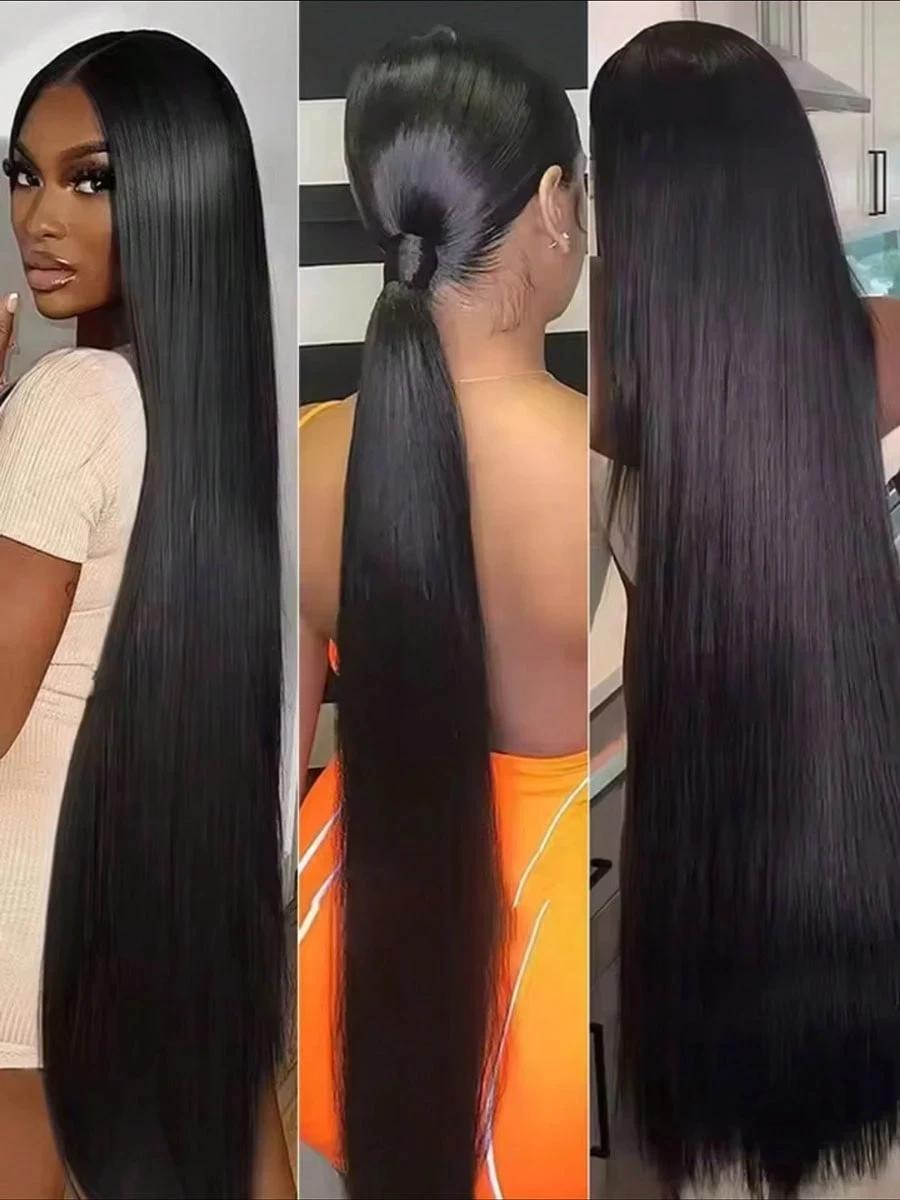 Extensions de Cheveux Humains Naturels Raides Comme des Baguettes, 36-40 Pouces, Cheveux Bruts, Lots