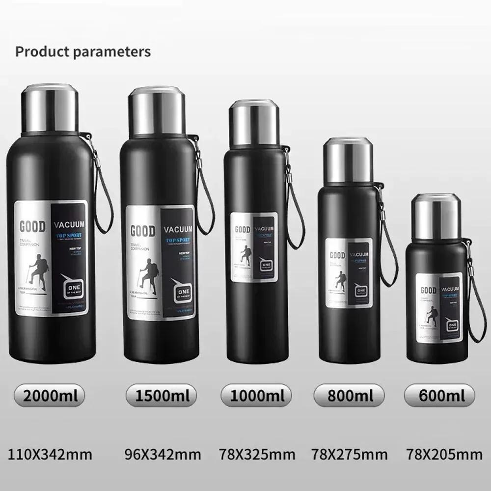 Gobelet thermos thermique froid de grande capacité, acier inoxydable, thé isolé, café, bouteille d'e
