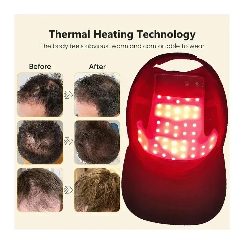 Bonnet de thérapie à la lumière rouge LED, casque de croissance des cheveux, chapeau laser à Diode,