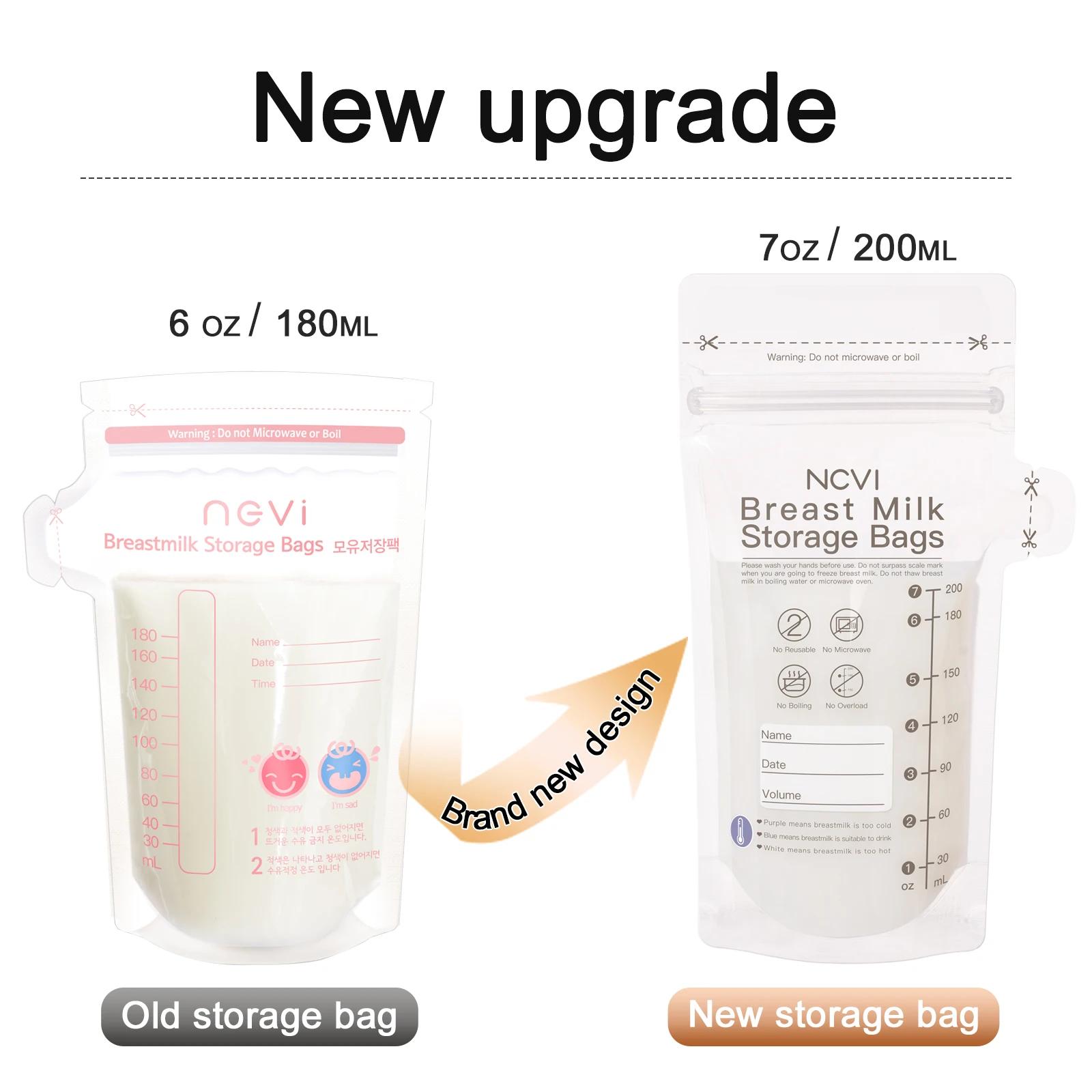 Sacs de conservation du lait maternel NCVI, sacs de congélation du lait de 200 ml pour l'allaitement