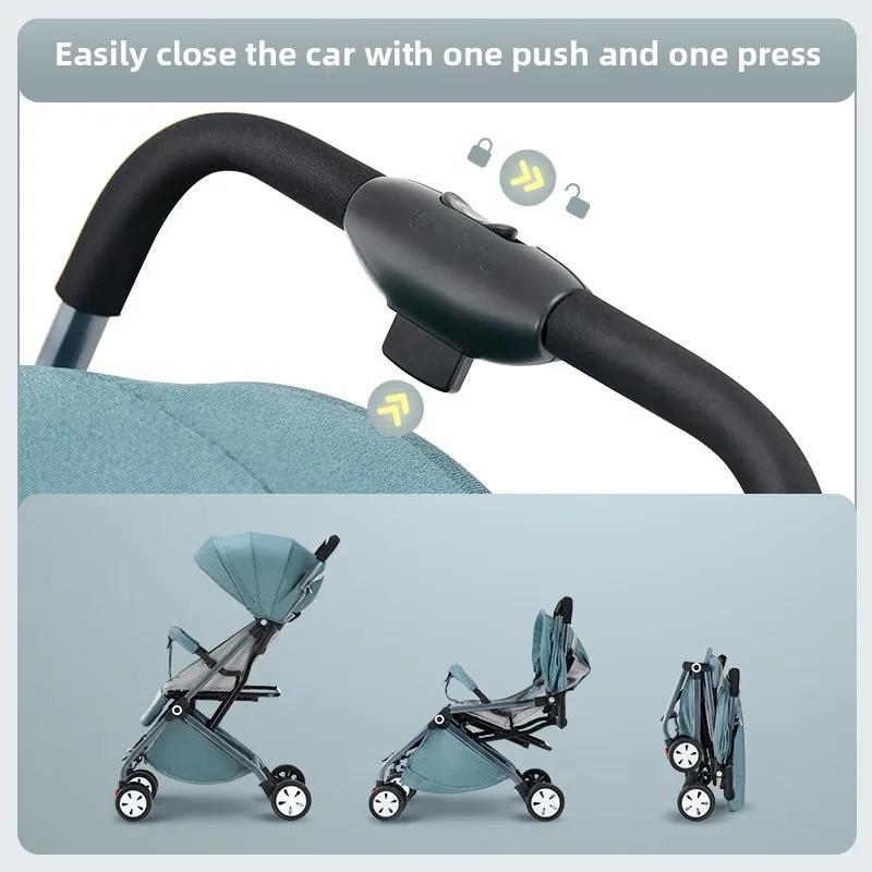 2025 nouvelle poussette bébé haute vue peut s'asseoir ou s'allonger, poussette bébé légère et pliabl