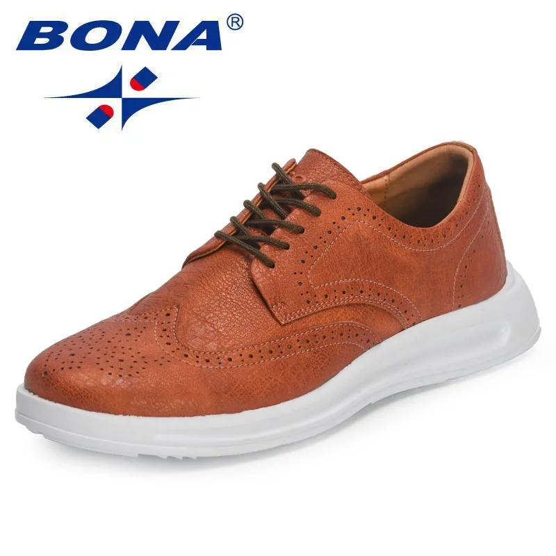BONA nouveaux créateurs à la main en cuir véritable chaussures hommes espadrilles décontractées homm