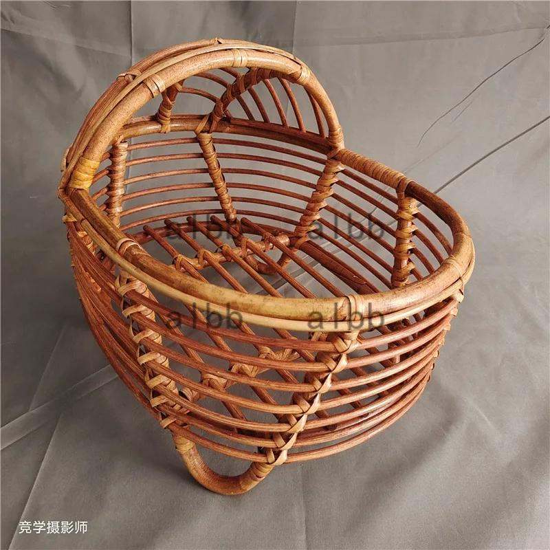 Accessoires de photographie pour nouveau-nés, chaise en bambou Vintage faite à la main, lit pour béb
