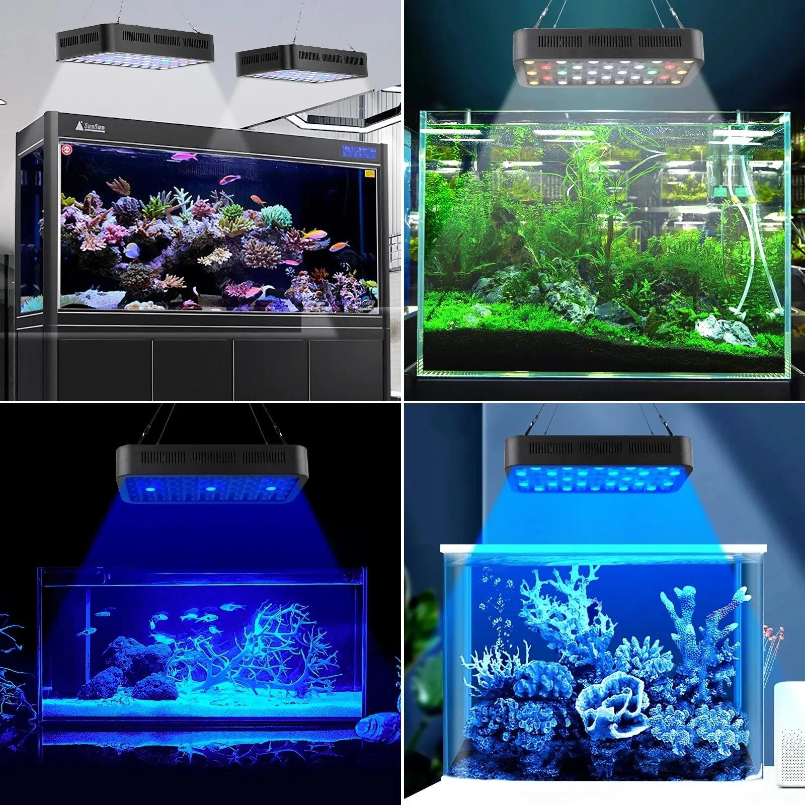 Lumière d'aquarium Led à intensité variable, contrôle WiFi, 165W, avec trois canaux, contrôle intell