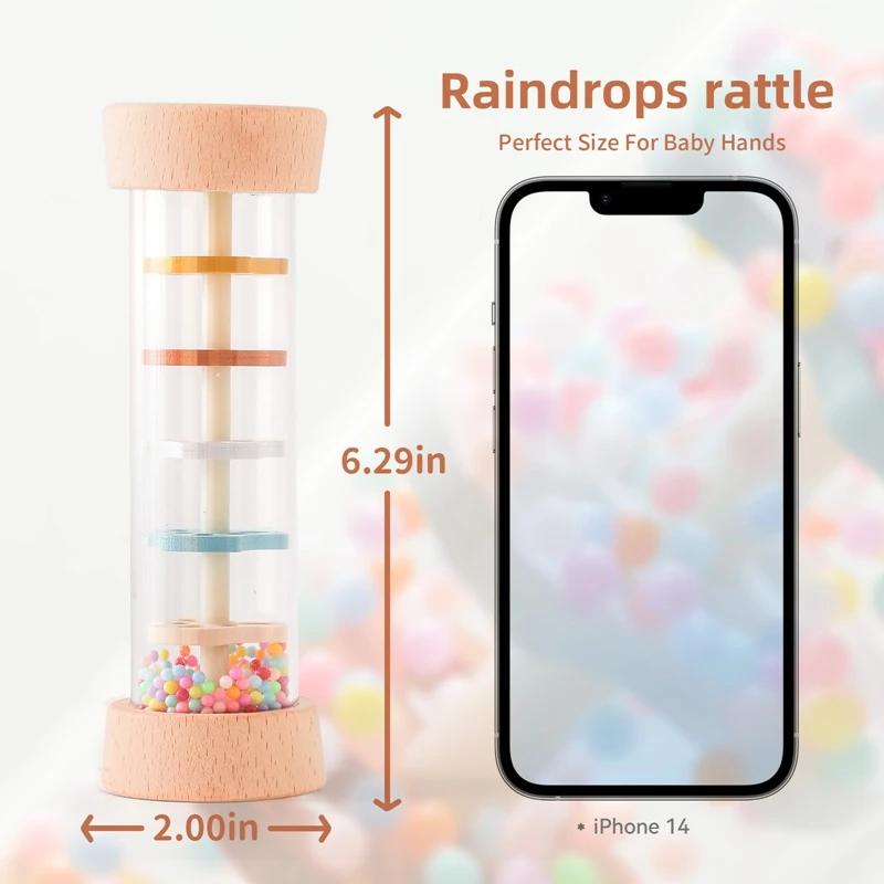Jouets mentaires oriels Montessori pour enfants, anciers de pluie pour bébé, sablier arc-en-ciel, ho