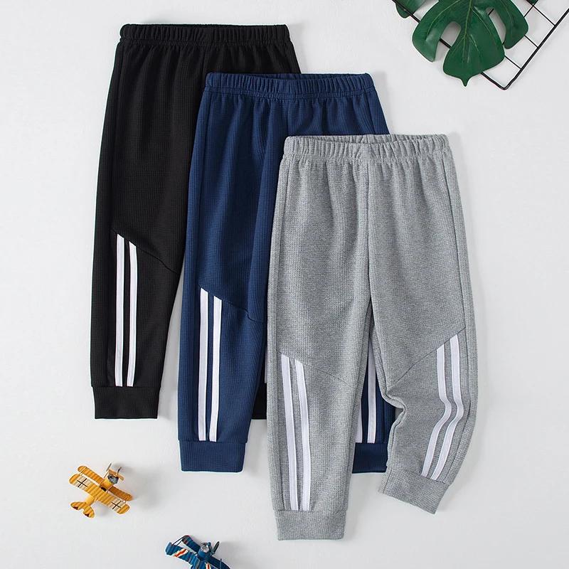 Pantalon gaufré uni pour enfants, pantalon de sport décontracté, pantalon Joker Harun, taille élasti