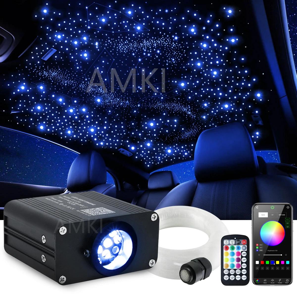 16W scintillant ciel étoilé voiture étoile plafonnier RGBW fibre optique lumière intelligente APP Bl