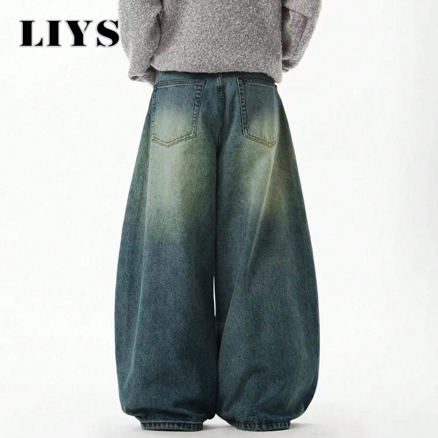 Vêtements pour hommes bleu pantalon en jean à jambes larges jean Baggy Vintage coupe tridimensionnel