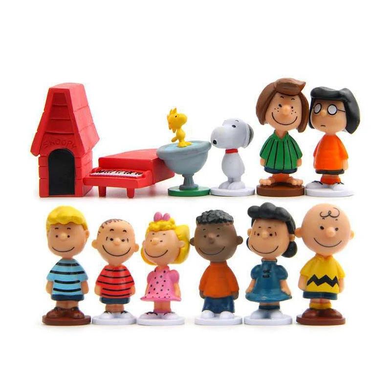 Vente chaude japon dessin animé cacahuètes Snoopy Charlie Sally Woodstock Mini figurine modèle jouet